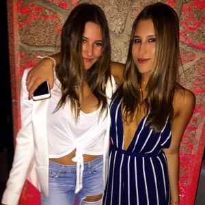 FAITHFULL THE BRAND Women’s XS Deep V Open Back Stripe Tilos Jumpsuit